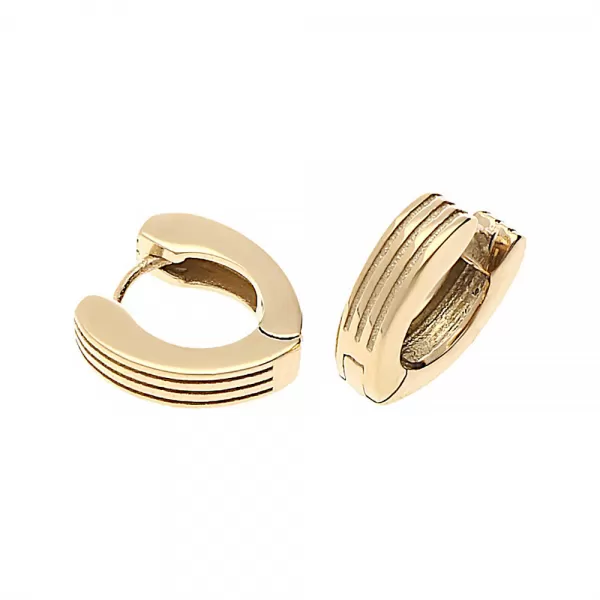 Nerezové náušnice 70019 - pozlacené