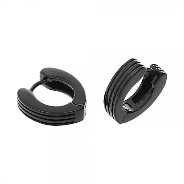 Nerezové náušnice 70019 - černé