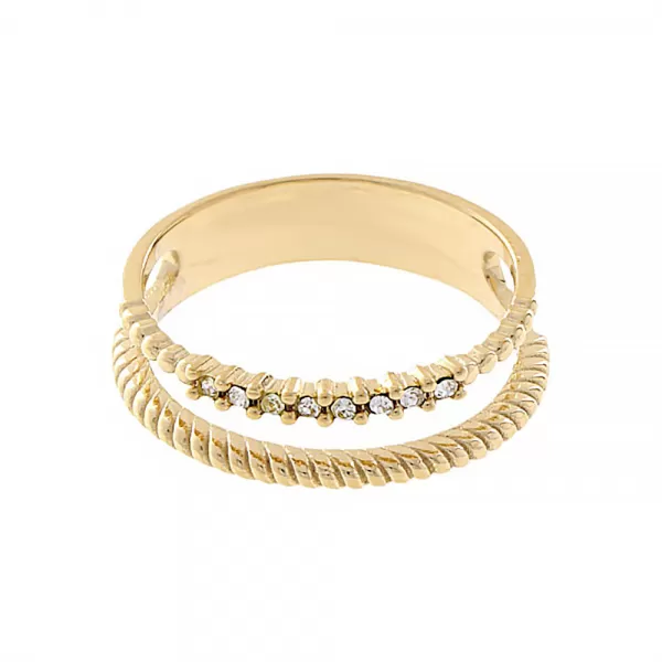 Nerezový prsten 70013 (velikost 54) - pozlacený