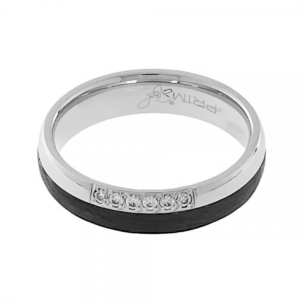 Karbonový prsten 8029 (velikost 58) - stříbrnočerné barvy